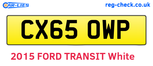 CX65OWP are the vehicle registration plates.