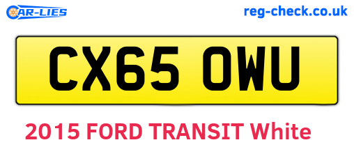 CX65OWU are the vehicle registration plates.
