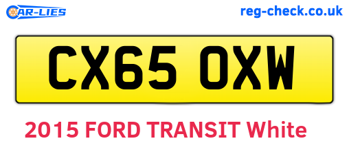 CX65OXW are the vehicle registration plates.