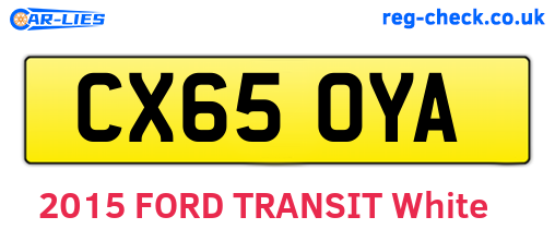 CX65OYA are the vehicle registration plates.