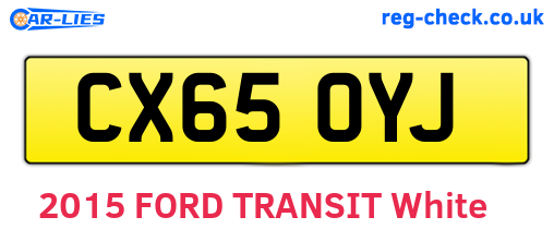 CX65OYJ are the vehicle registration plates.