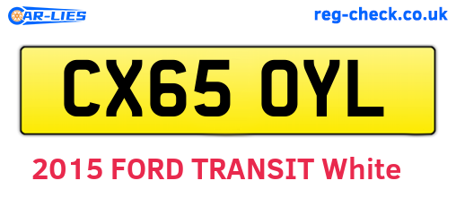 CX65OYL are the vehicle registration plates.