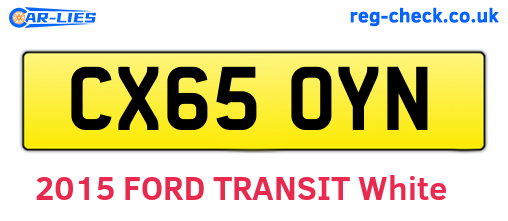 CX65OYN are the vehicle registration plates.