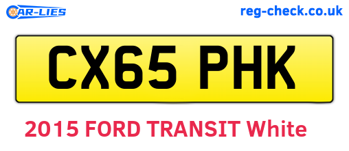 CX65PHK are the vehicle registration plates.