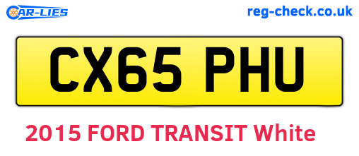 CX65PHU are the vehicle registration plates.