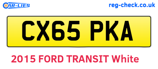 CX65PKA are the vehicle registration plates.