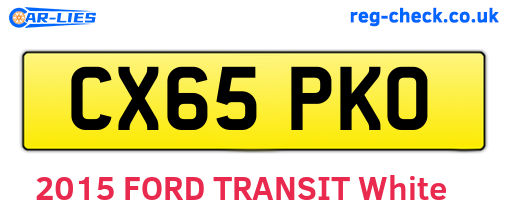 CX65PKO are the vehicle registration plates.