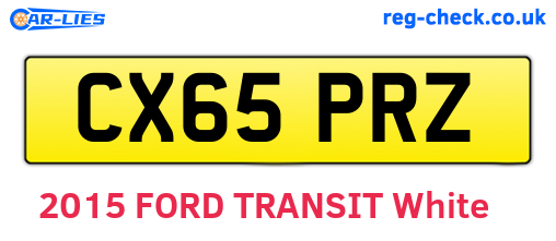 CX65PRZ are the vehicle registration plates.