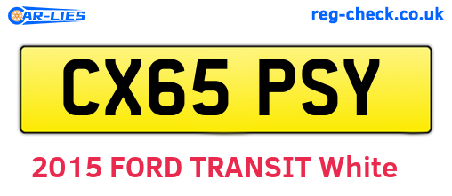 CX65PSY are the vehicle registration plates.