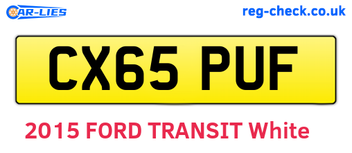 CX65PUF are the vehicle registration plates.
