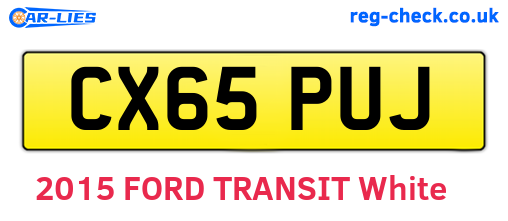 CX65PUJ are the vehicle registration plates.