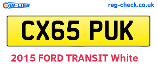 CX65PUK are the vehicle registration plates.