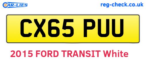 CX65PUU are the vehicle registration plates.
