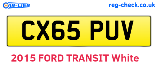 CX65PUV are the vehicle registration plates.