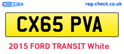 CX65PVA are the vehicle registration plates.
