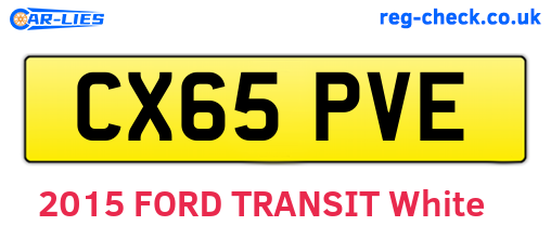 CX65PVE are the vehicle registration plates.
