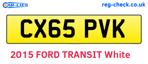 CX65PVK are the vehicle registration plates.