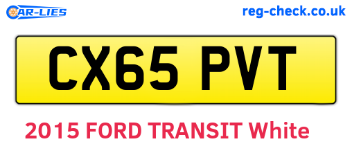 CX65PVT are the vehicle registration plates.