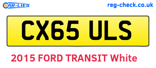 CX65ULS are the vehicle registration plates.