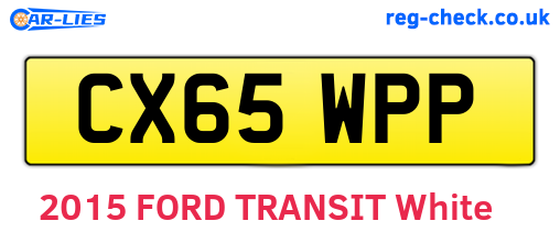 CX65WPP are the vehicle registration plates.