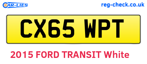 CX65WPT are the vehicle registration plates.