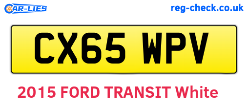 CX65WPV are the vehicle registration plates.