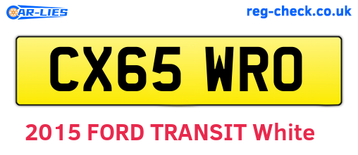 CX65WRO are the vehicle registration plates.