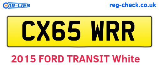 CX65WRR are the vehicle registration plates.