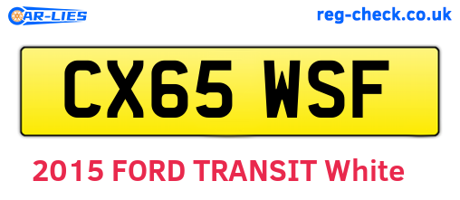 CX65WSF are the vehicle registration plates.