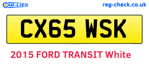 CX65WSK are the vehicle registration plates.