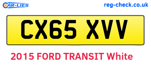 CX65XVV are the vehicle registration plates.