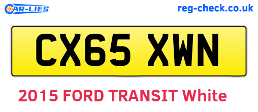 CX65XWN are the vehicle registration plates.