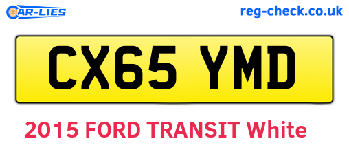 CX65YMD are the vehicle registration plates.