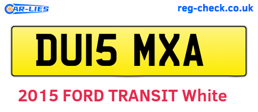 DU15MXA are the vehicle registration plates.
