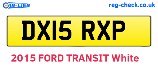 DX15RXP are the vehicle registration plates.