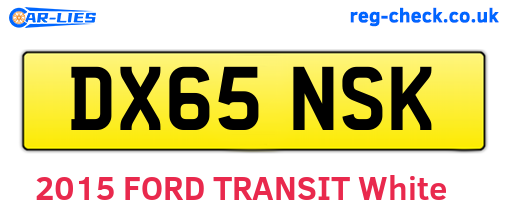 DX65NSK are the vehicle registration plates.