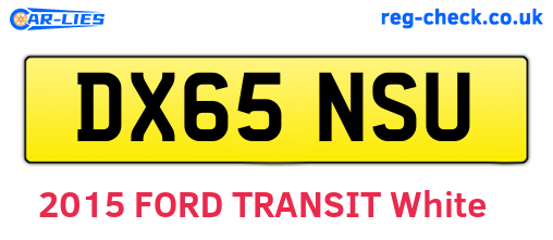 DX65NSU are the vehicle registration plates.