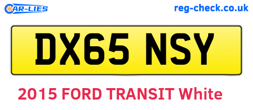 DX65NSY are the vehicle registration plates.