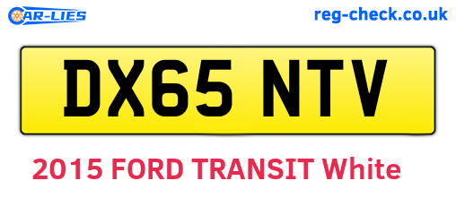 DX65NTV are the vehicle registration plates.