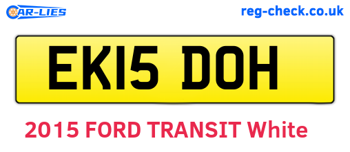 EK15DOH are the vehicle registration plates.