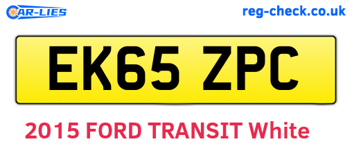 EK65ZPC are the vehicle registration plates.
