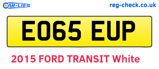 EO65EUP are the vehicle registration plates.