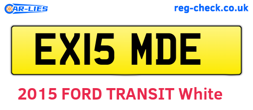 EX15MDE are the vehicle registration plates.