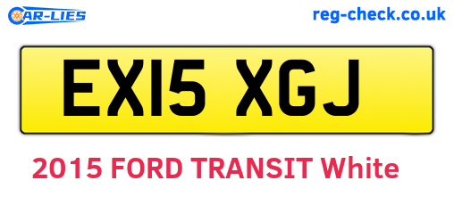 EX15XGJ are the vehicle registration plates.