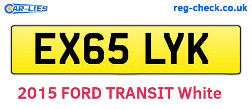 EX65LYK are the vehicle registration plates.