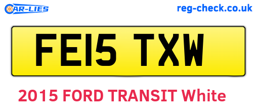 FE15TXW are the vehicle registration plates.