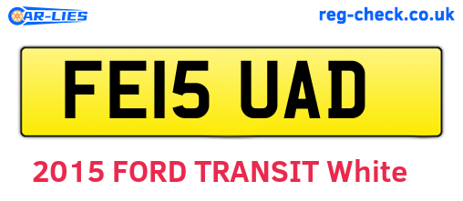 FE15UAD are the vehicle registration plates.