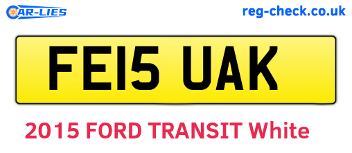 FE15UAK are the vehicle registration plates.