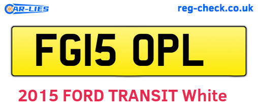 FG15OPL are the vehicle registration plates.