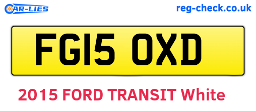 FG15OXD are the vehicle registration plates.